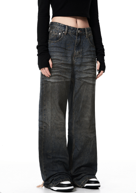 Japanese Brand × Jean Vintage loose straight washed Cleanfit distressed jeans y2k Size US 32 / EU 48 - 4 Thumbnail