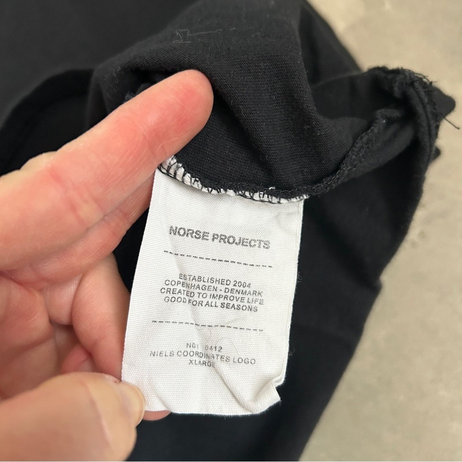 Norse Projects Norse Projects Niels Coordinates logo black tee XL Size US XL / EU 56 / 4 - 4 Thumbnail