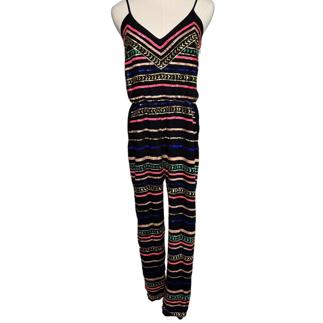 Mara Hoffman Mara Hoffman Sequin Striped Jumpsuit black size XS Size 26" / US 2 / IT 38 - 7 Thumbnail