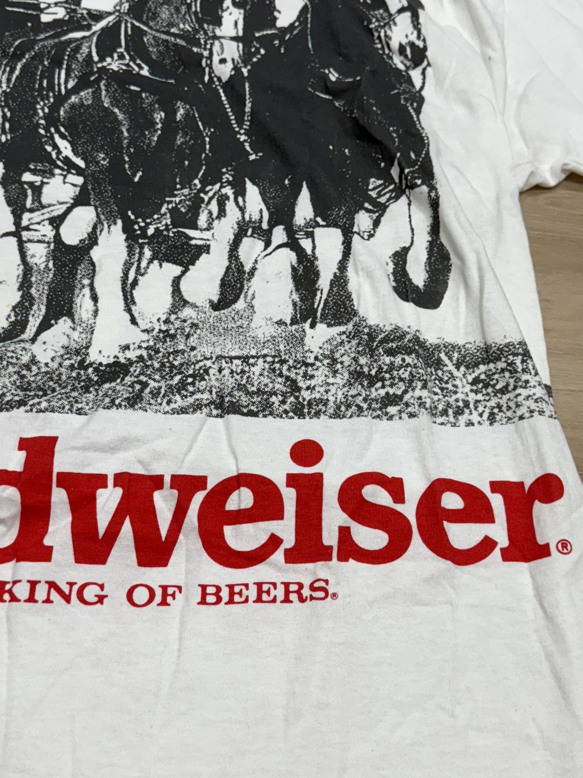 Vintage Vintage AOP Budweiser Horses Beer Tee Size US XL / EU 56 / 4 - 5 Thumbnail