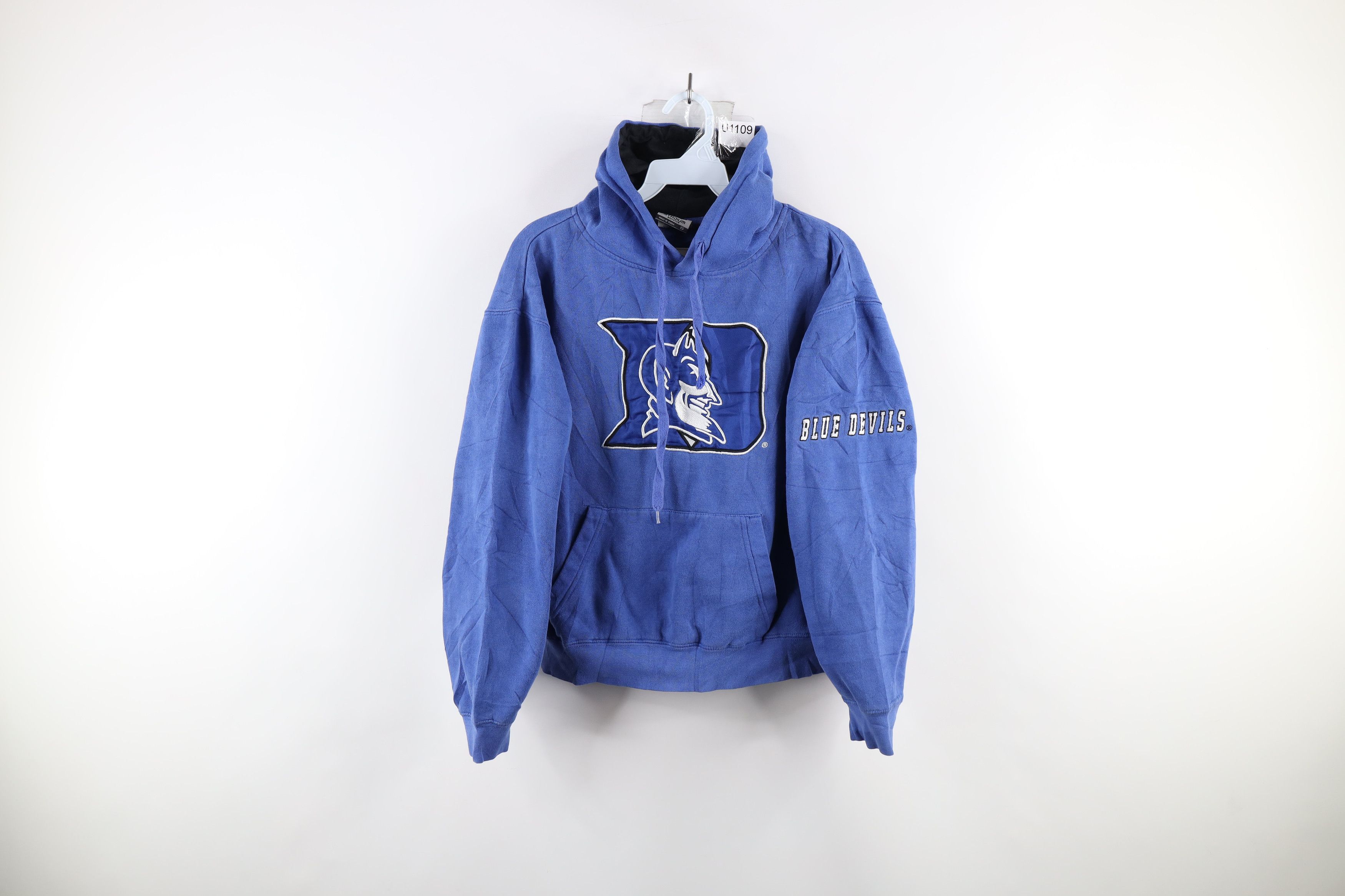 Vintage Vintage Spell Out Duke University Hoodie Sweatshirt Blue Size US S / EU 44-46 / 1 - 1 Thumbnail