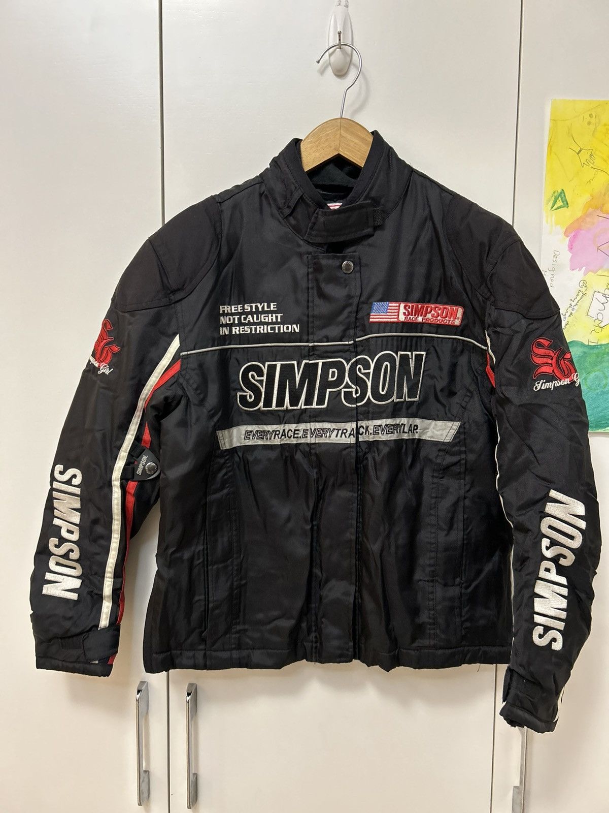 Vintage SIMPSON Girl Biker Vintage Racing Motorcycle jacket Size M / US 6-8 / IT 42-44 - 15 Thumbnail