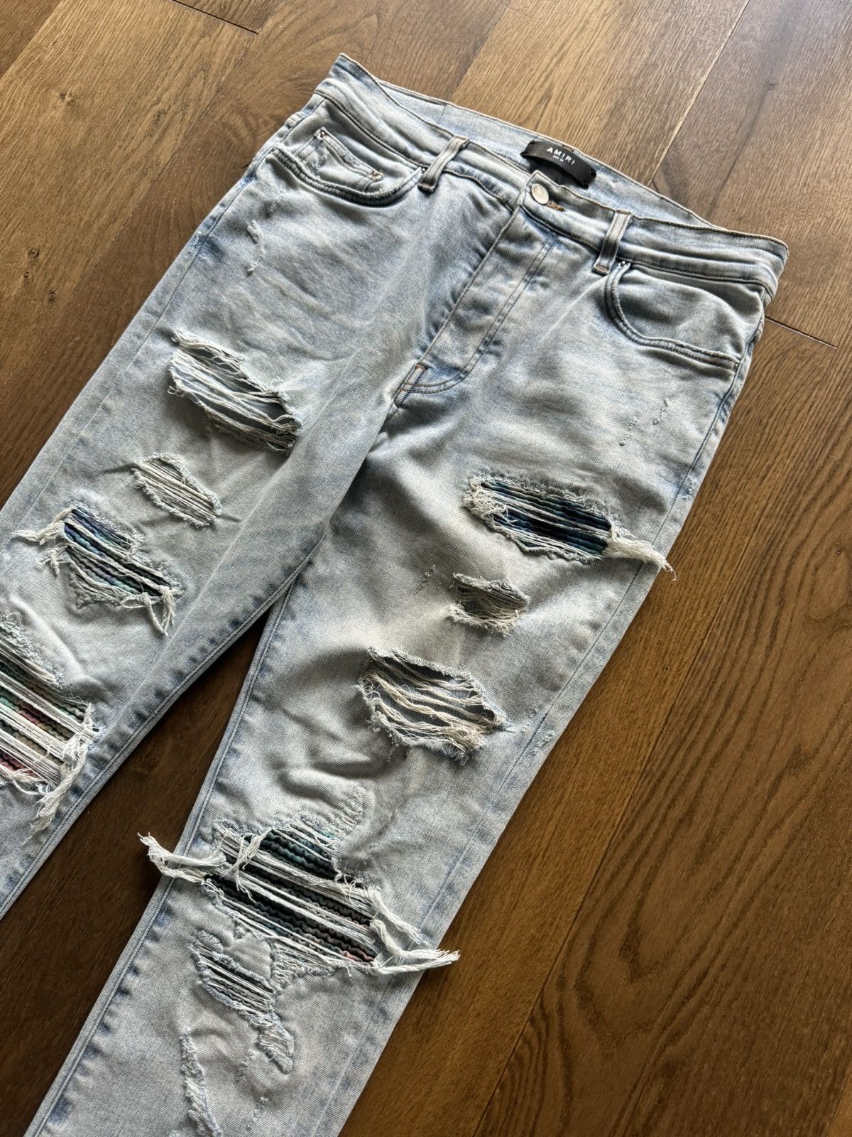 Amiri Amiri Jeans MX1 Tie Dye Distressed Skinny Denim Size US 34 / EU 50 - 2 Thumbnail
