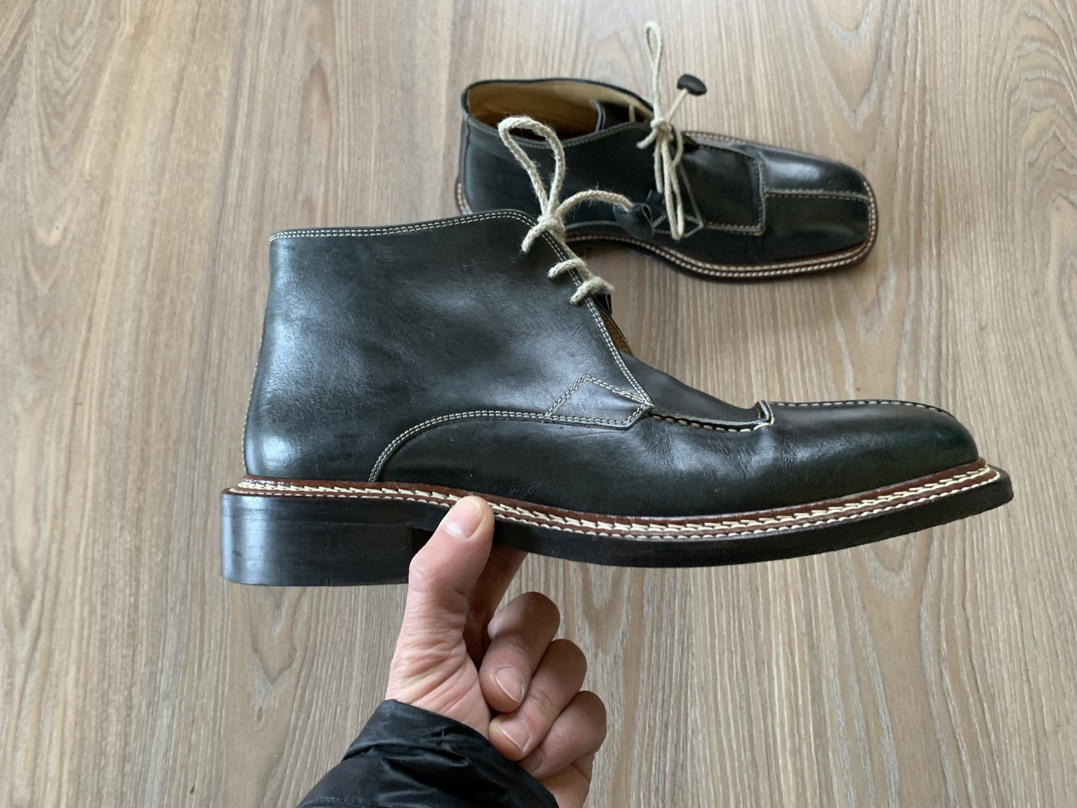 Designer × Vintage Cox & Wilson Men’s Vinatge Italy High Leather Shoes Size US 10 / EU 43 - 3 Thumbnail