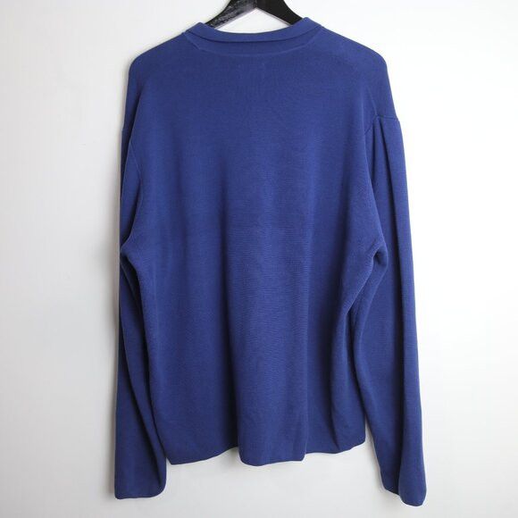 Frank & Oak Frank and Oak Royal Blue Collared Quarter Button Sweater Size US XL / EU 56 / 4 - 6 Thumbnail