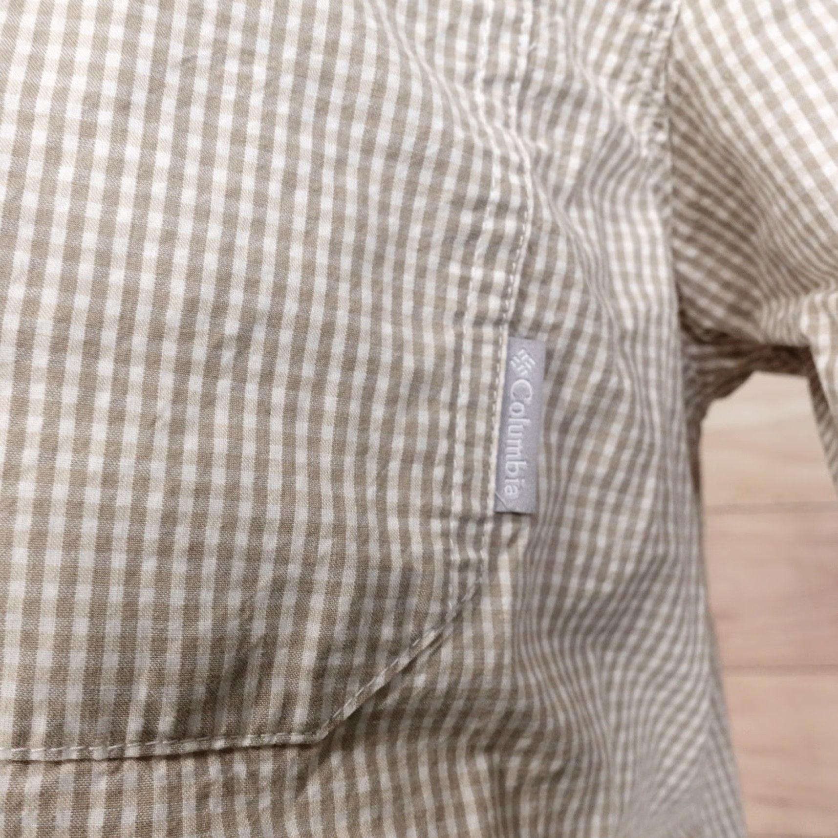 Vintage COLUMBIA SPORTSWEAR BEIGE SHORT SLEEVE CHECK BUTTON UP SHIRT MENS L Size US L / EU 52-54 / 3 - 3 Thumbnail