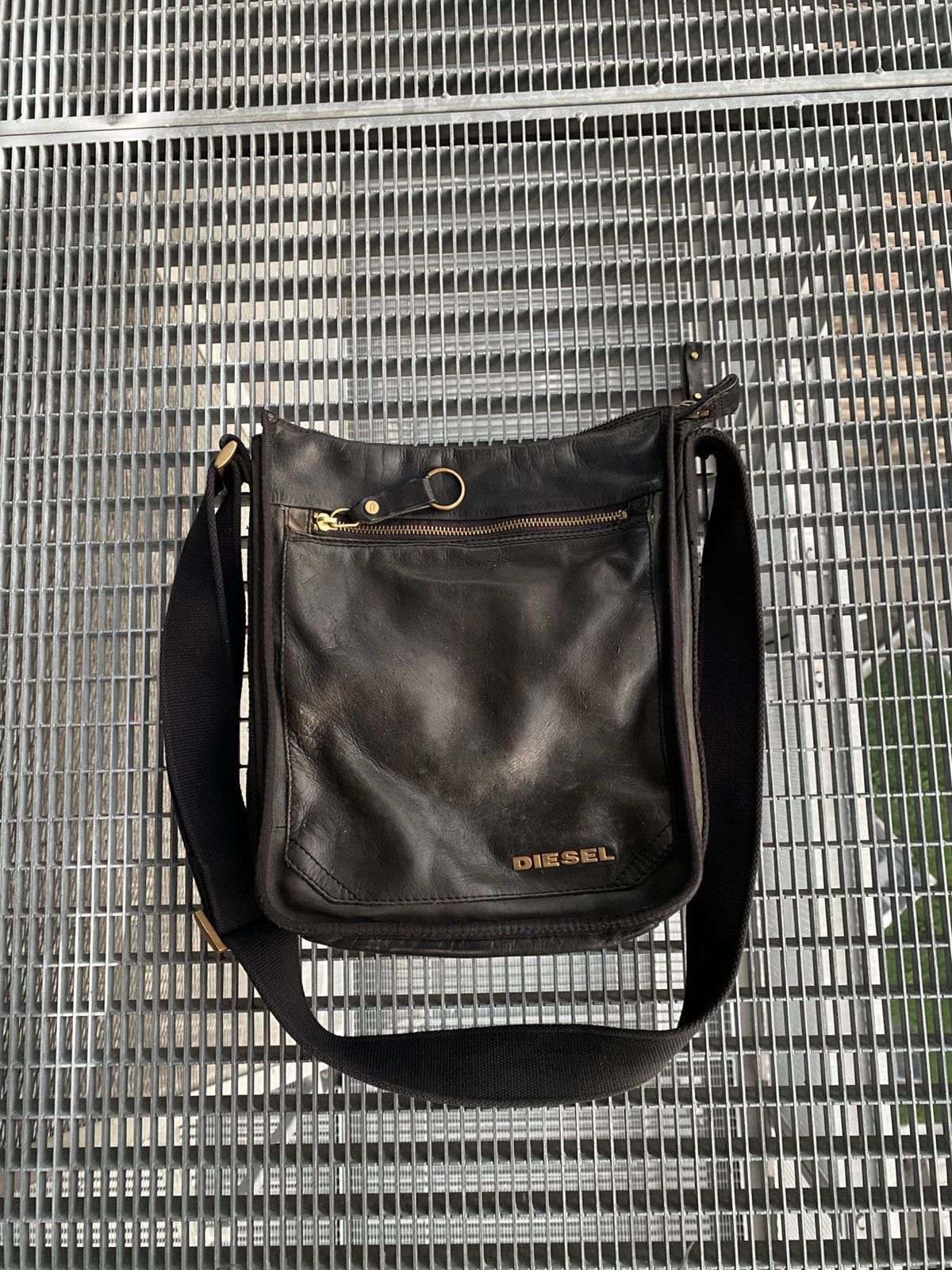 Vintage Diesel Ash Leather Crossbody Bag