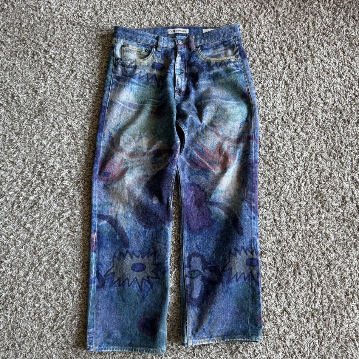 Our Legacy Third Cut Digital Chalk Flower Denim
