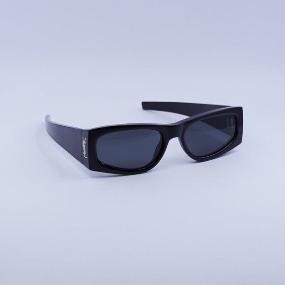Saint Laurent Paris Saint Laurent SLM140 001 Sunglasses Black Rectangle Frame Size ONE SIZE - 5 Thumbnail