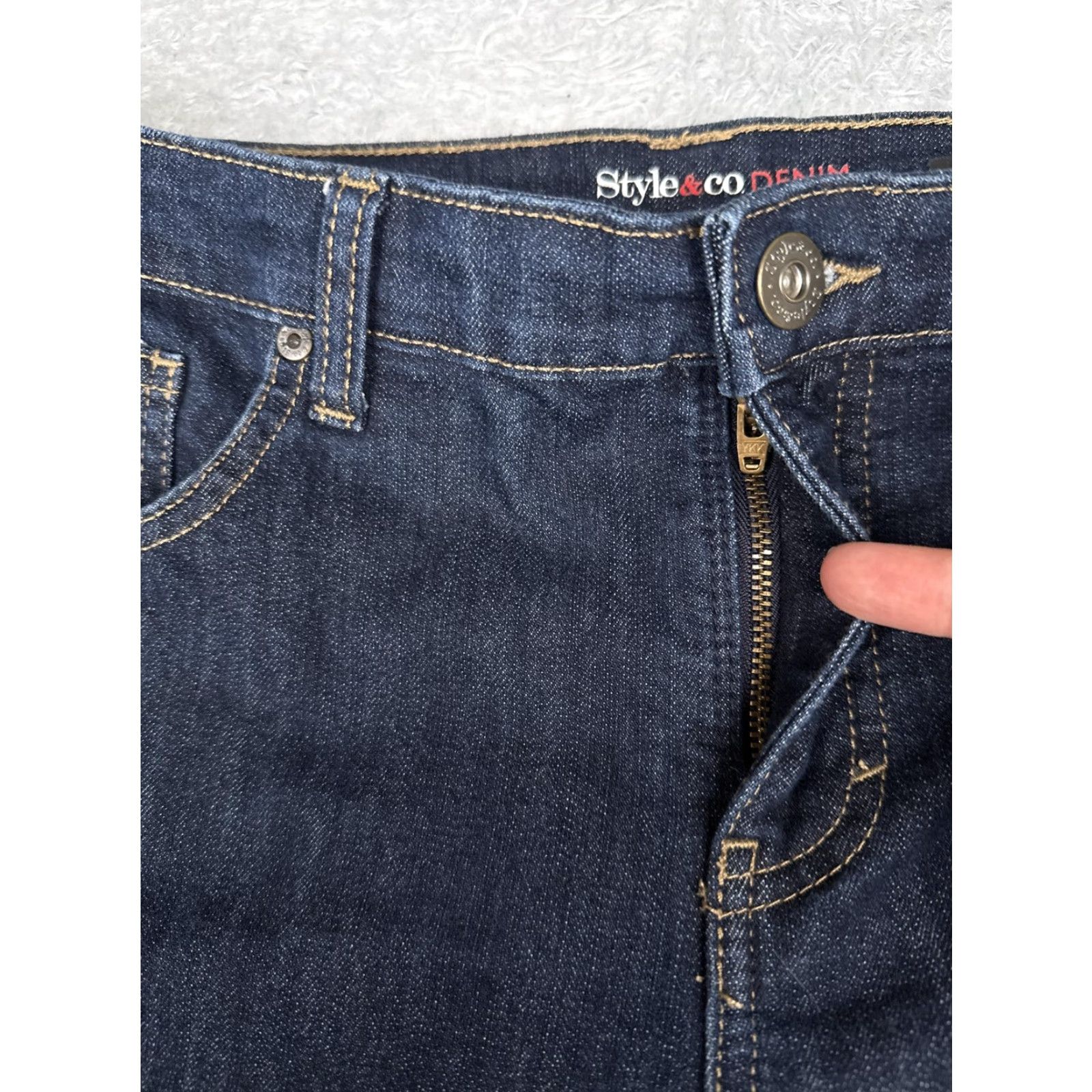 Vintage Style&co Jeans Capri Womens 10 Blue Dark Wash Mid Rise Denim Stretch 30x23 Size 32" / US 10 / IT 46 - 5 Thumbnail
