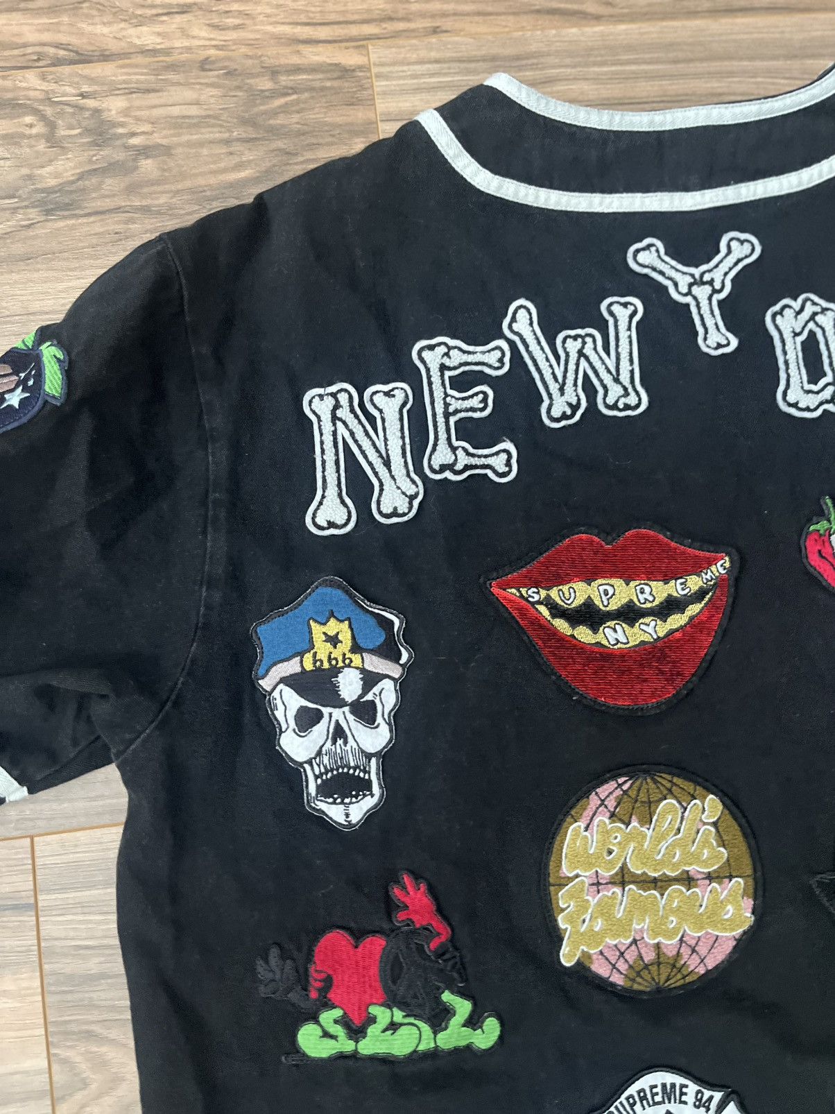 Supreme Supreme Patches Denim Baseball Jersey Size US L / EU 52-54 / 3 - 4 Thumbnail