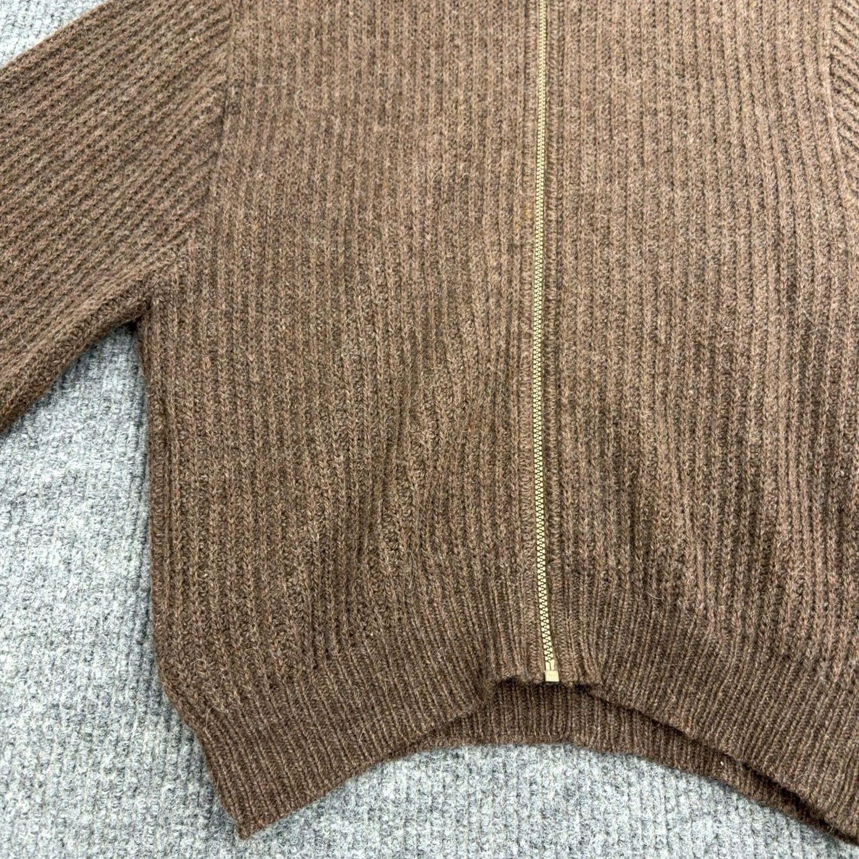 Vintage Vintage LL Bean Freeport Maine Sweater Mens M Brown Wool Alpaca Full Zip Ribbed Cardigan Size US M / EU 48-50 / 2 - 3 Thumbnail