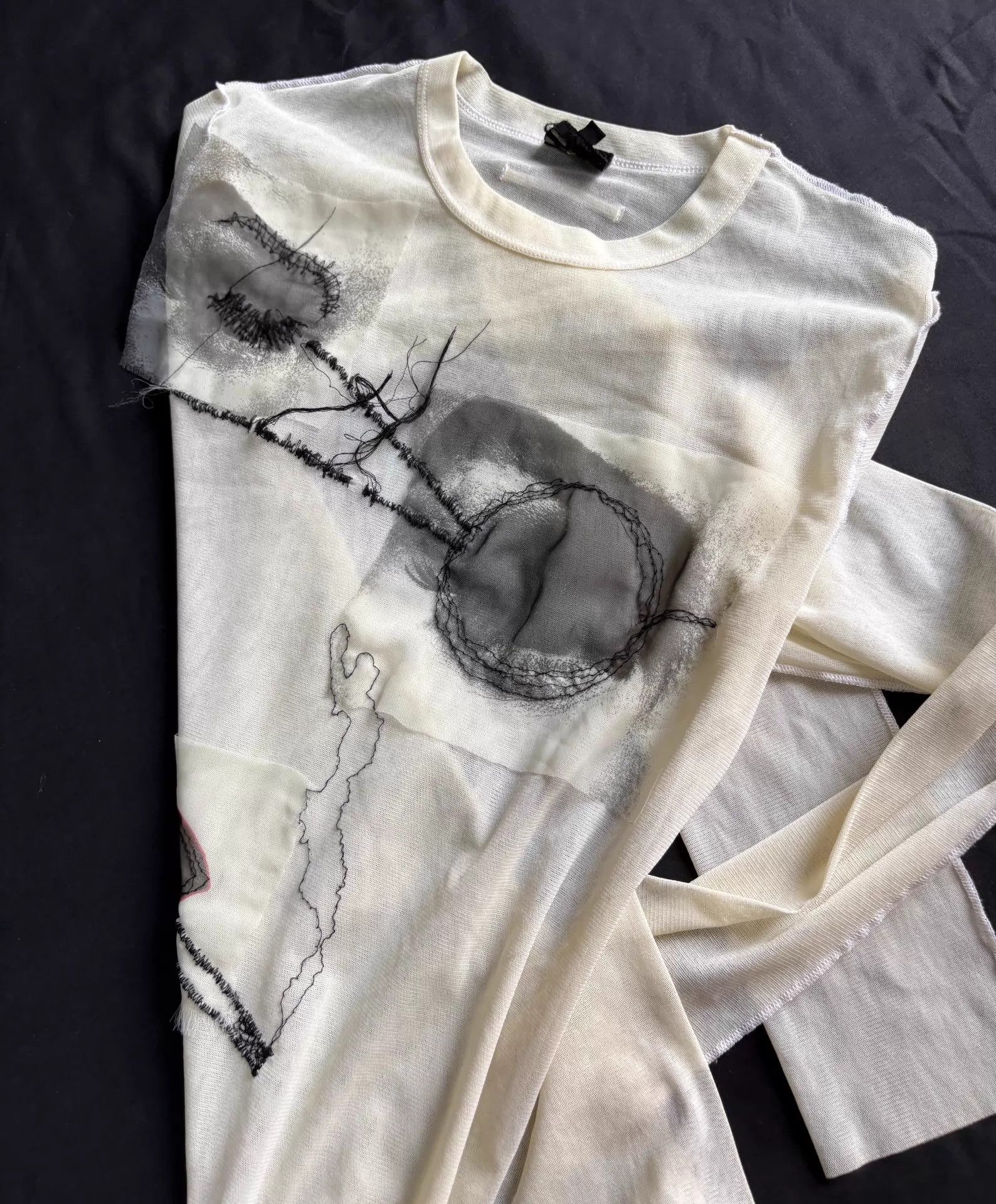 Jean Paul Gaultier JPG 2002 Madonna Face Tulle White LS Tee Rare Size XL / US 12-14 / IT 48-50 - 7 Thumbnail