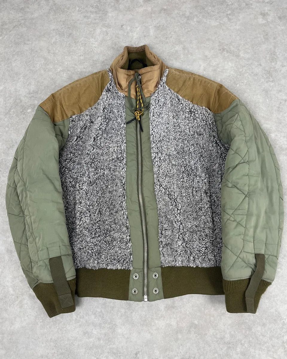 Diesel 2010s Diesel Hybrid Army Faux Fur Bomber Jacket Size US M / EU 48-50 / 2 - 1 Thumbnail