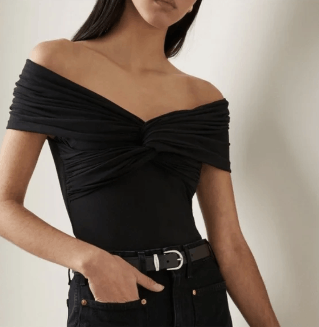 image of Khaite - The Cerise Bodysuit In Black, Women's (Size Medium)