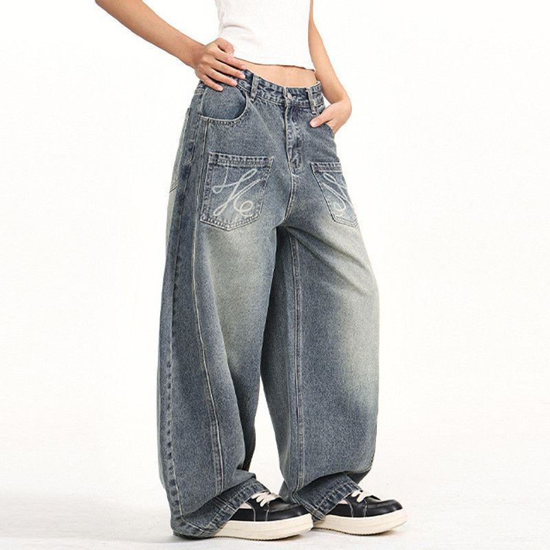 Vintage Men's American Retro Washed & Distressed Curved-Leg Jeans Size US 32 / EU 48 - 2 Thumbnail