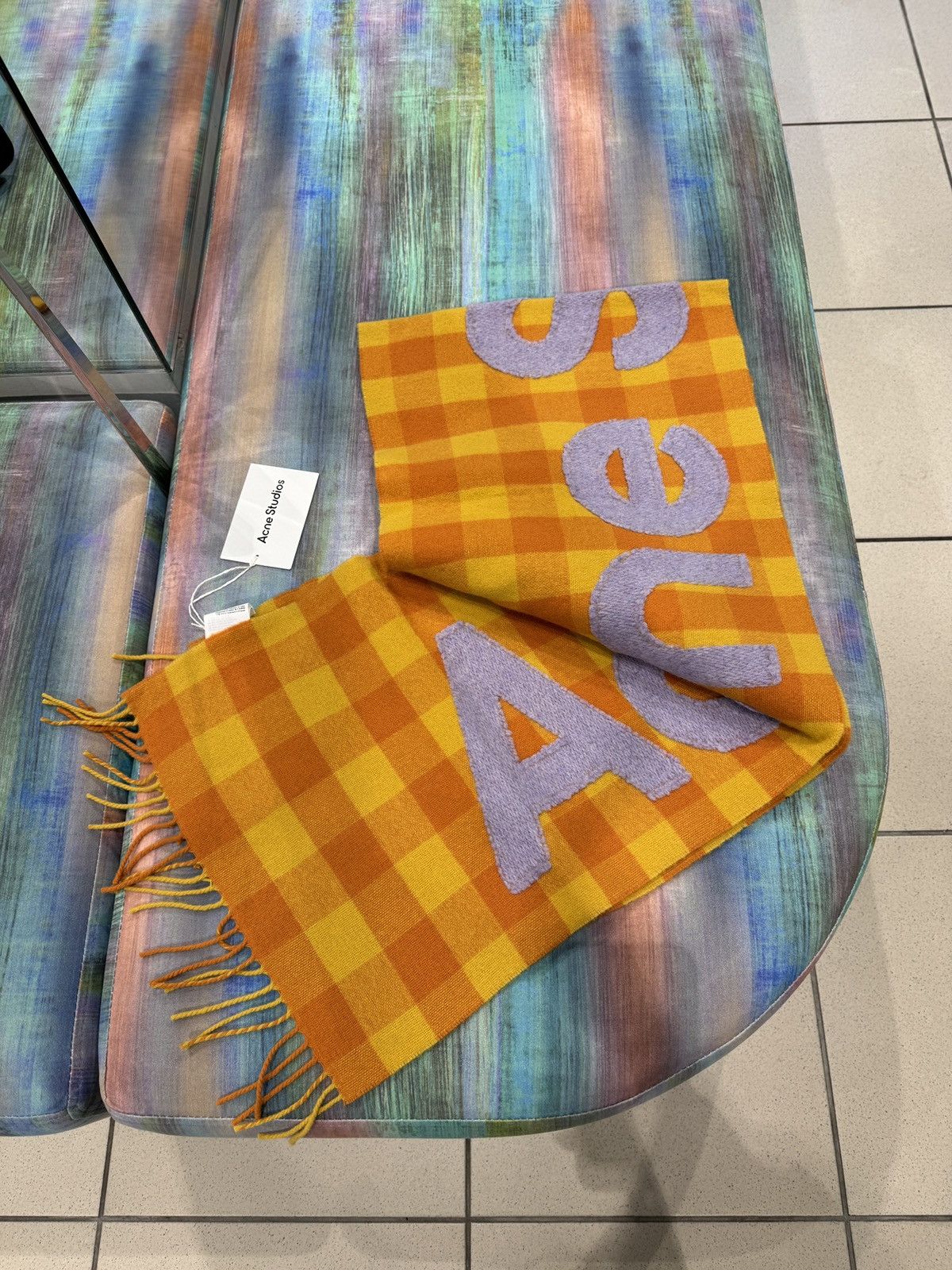 Acne Studios Last Acne Studios Logo Check Wool Scarf Size ONE SIZE - 2 Thumbnail