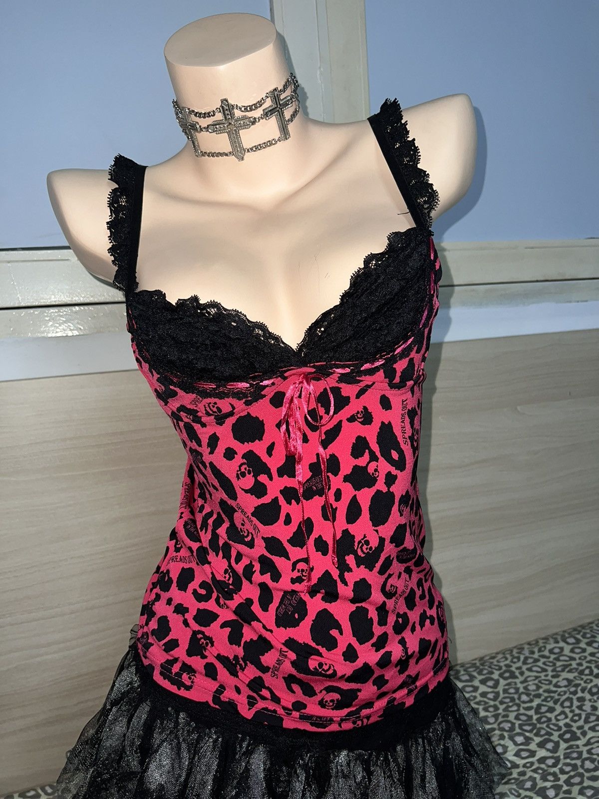Japanese Brand CORNFLAKE skull leopard camisole 💗☠️ Size L / US 10 / IT 46 - 7 Thumbnail