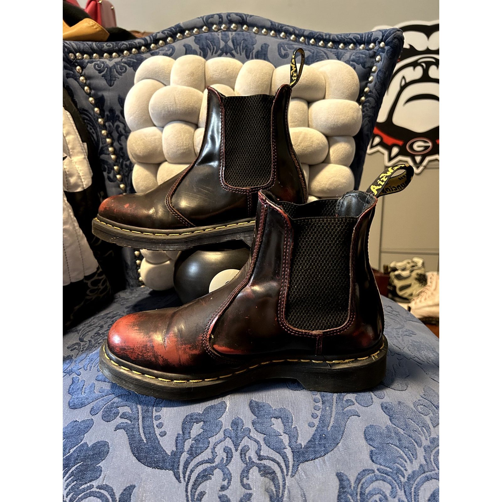 Dr. Martens Dr Martens Cherry Red Rub Off Chelsea Size 8/EU 39 Size US 8 / IT 38 - 2 Thumbnail