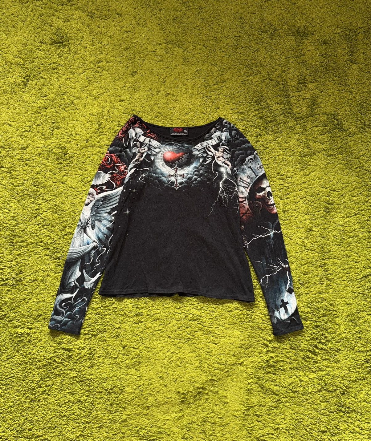 If Six Was Nine Spiral 2000s vintage gothic opium Y2K style longsleeve Size XXL / US 16-18 / IT 52-54 - 1 Thumbnail