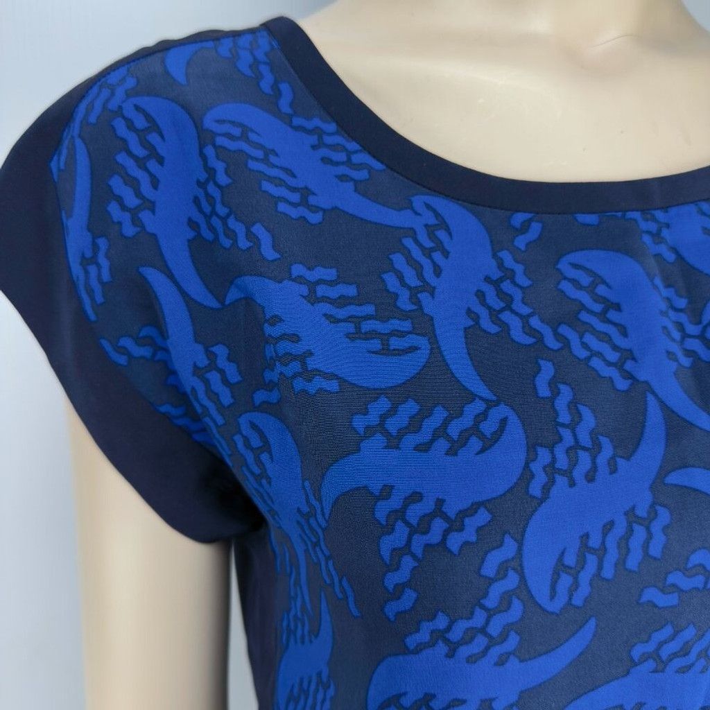 Diane von Furstenberg DIANE VON FURSTENBERG Cordelia Abstract Blue Short Sleeve sz Size S / US 4 / IT 40 - 2 Thumbnail