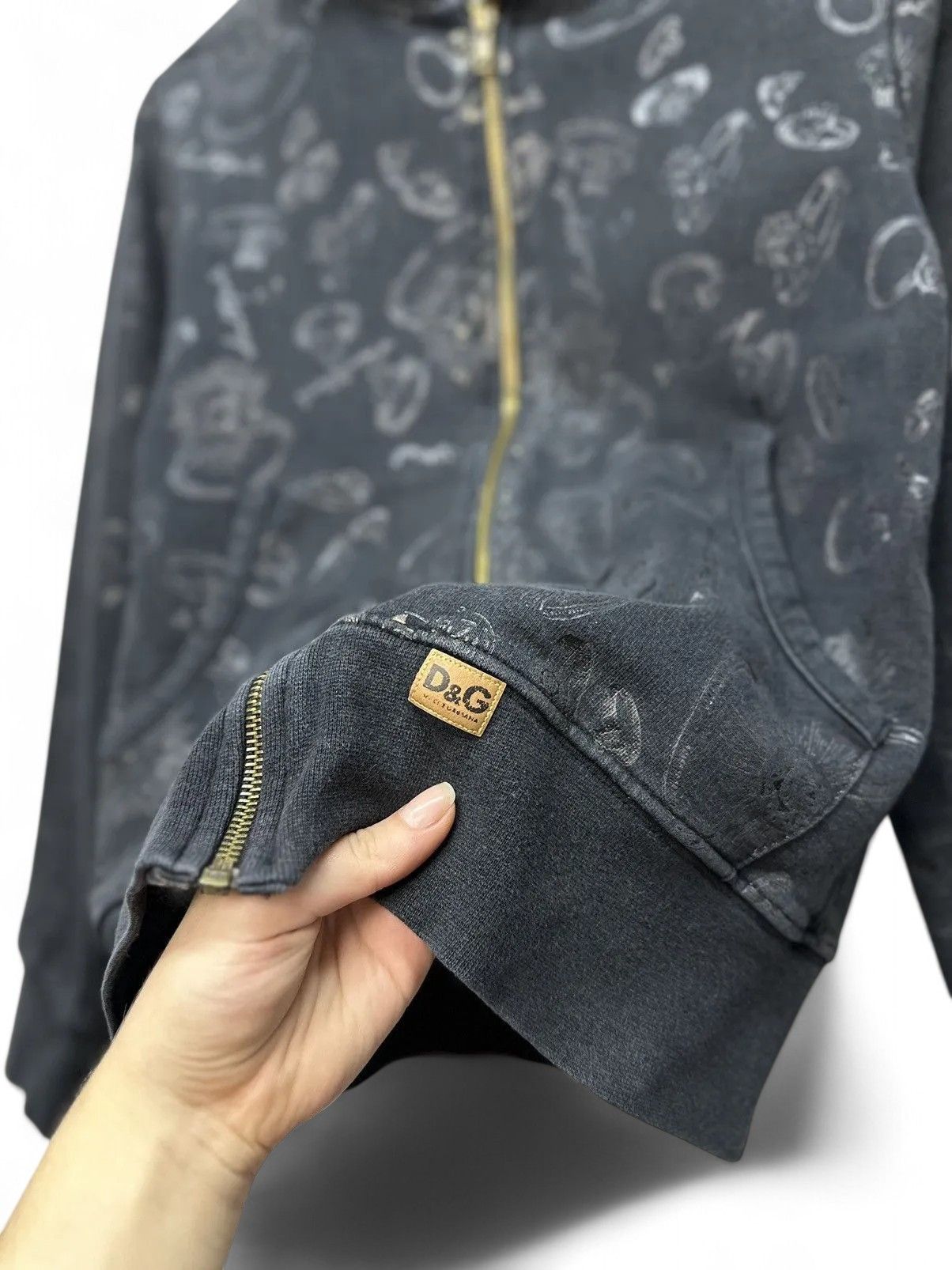 Japanese Brand Dolce&Gabbana BlackOversized Hoodie Vintage Streetwear Style Size M / US 6-8 / IT 42-44 - 6 Thumbnail