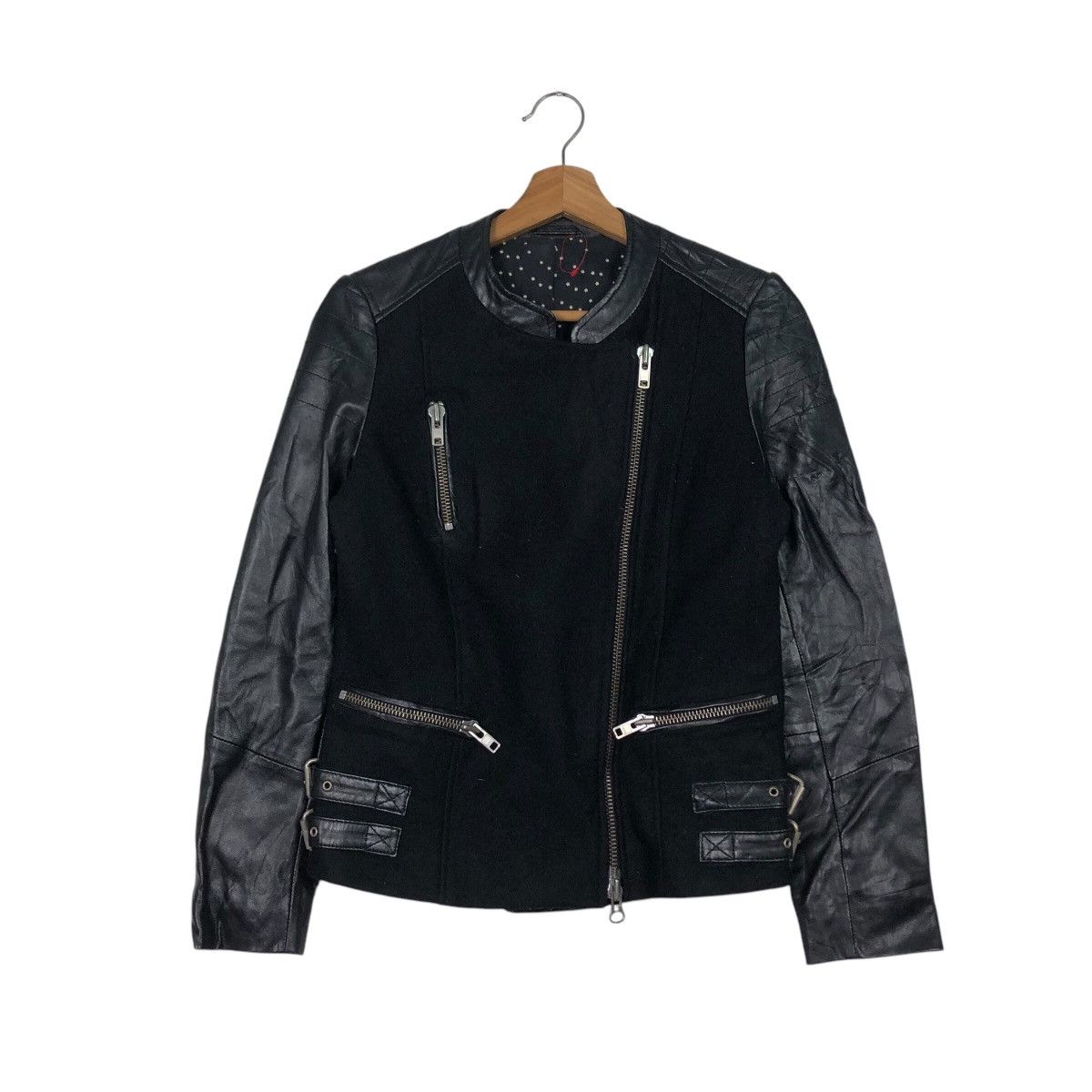 Japanese Brand 📌You & Me Oui Biker Genuine Leather Jacket Cafe Racer Size US M / EU 48-50 / 2 - 2 Thumbnail