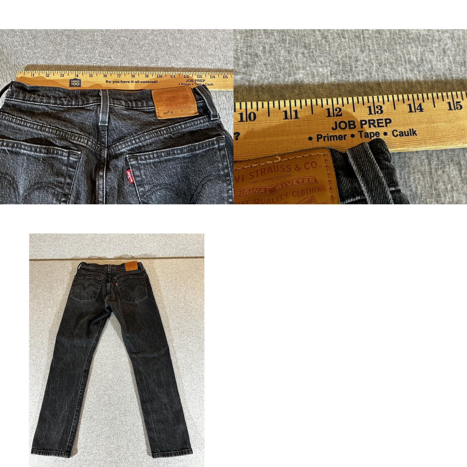 Levi's Levi's 501 Jeans Womens Skinny High Rise Button Fly Black Charcoal Wash W26 L28 Denim Cotton Blend Spandex 5-Pocket Slim Size 26" / US 2 / IT 38 - 9 Thumbnail