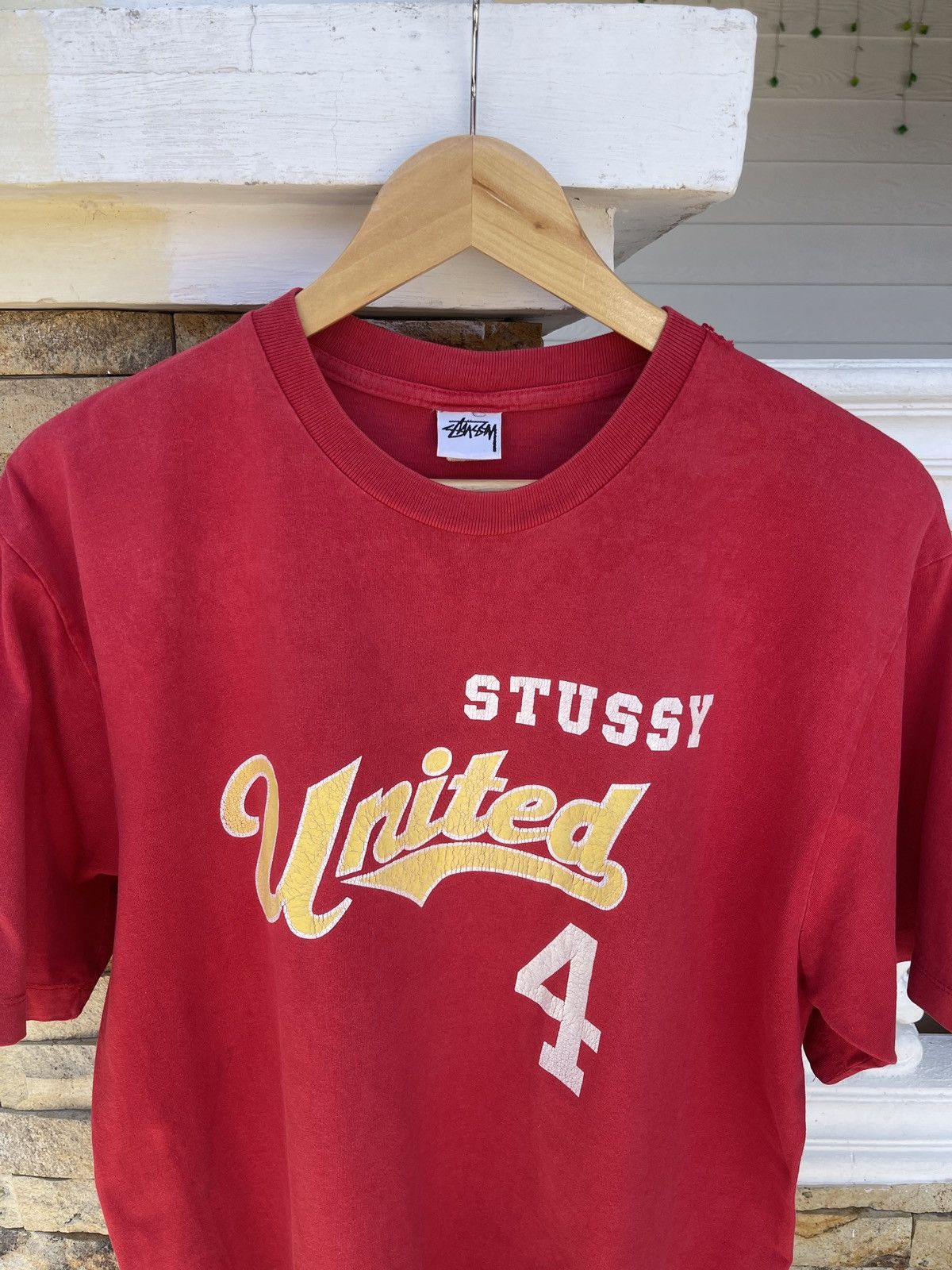 Stussy Rare🔥Vintage STUSSY United 4 Red T Shirt Size US XL / EU 56 / 4 - 3 Thumbnail