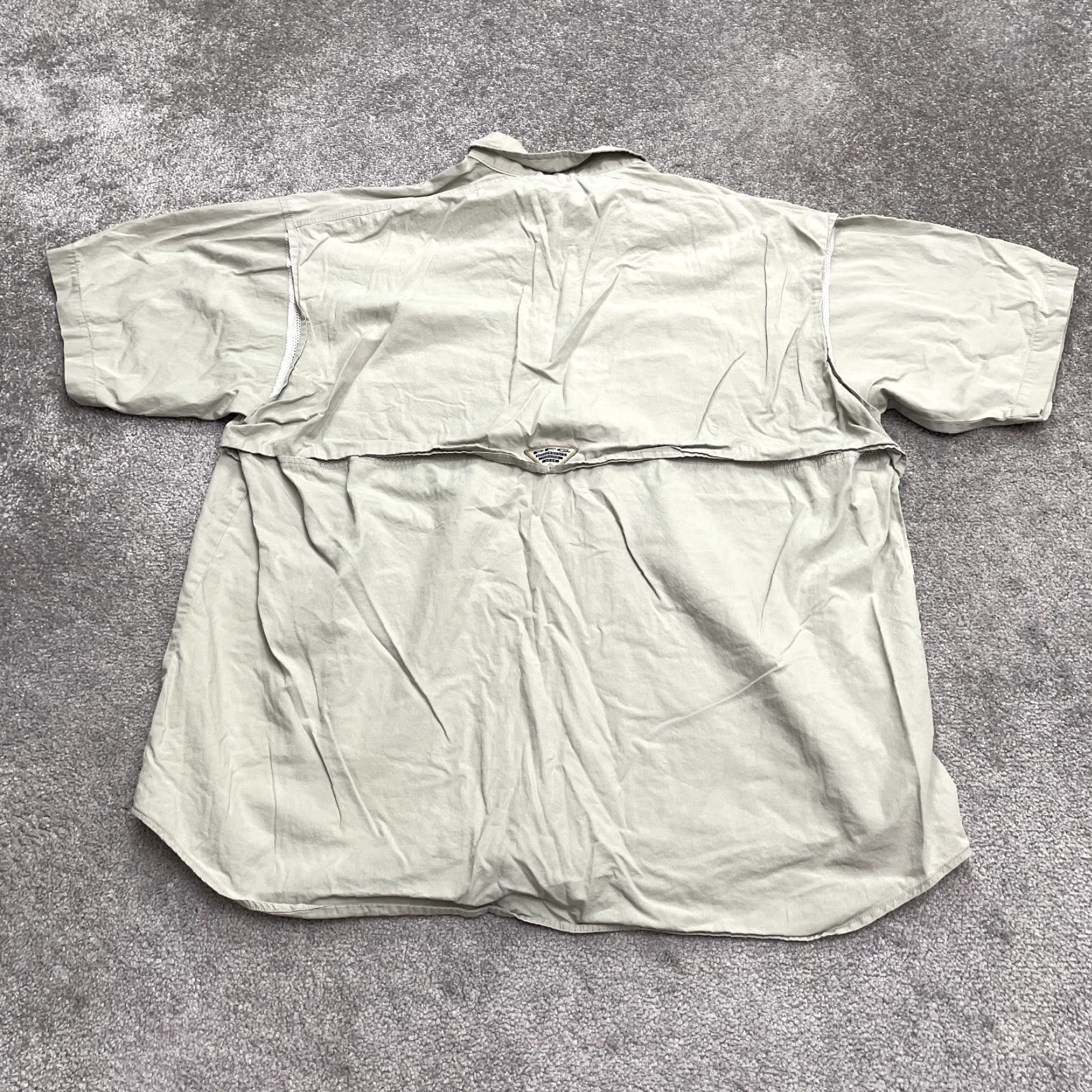 Vintage Columbia Bonehead PFG Shirt Mens XL Beige Short Sleeve Cotton Casual Fishing Shirt Size US XL / EU 56 / 4 - 2 Thumbnail