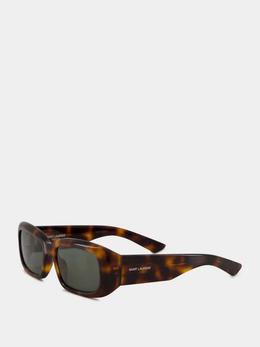 Saint Laurent Paris o1bcso1str0426 Size:OS/ Rectangle-Frame Sunglasses in Brown Size ONE SIZE - 3 Thumbnail
