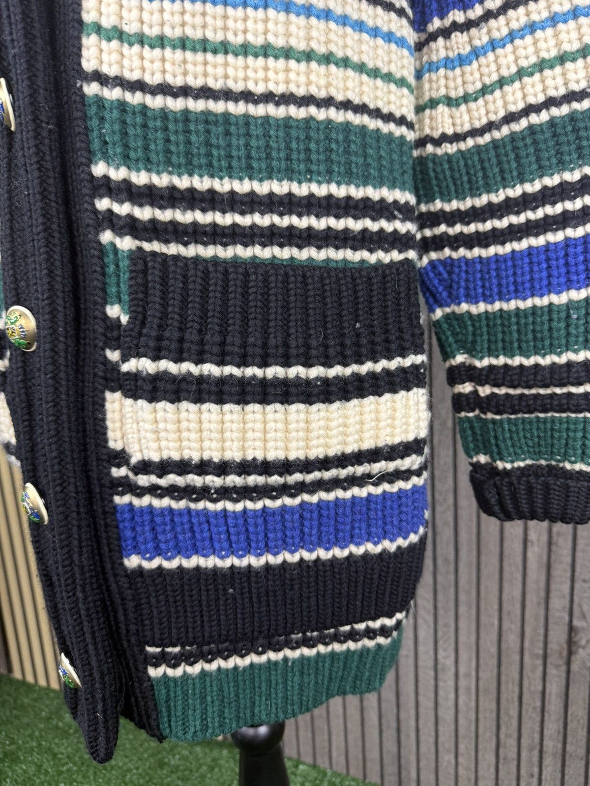 Balenciaga VINTAGE BALENCIAGA STRIPED HEAVY KNIT HOODED SWEATER 2007 Size XS / US 0-2 / IT 36-38 - 6 Thumbnail