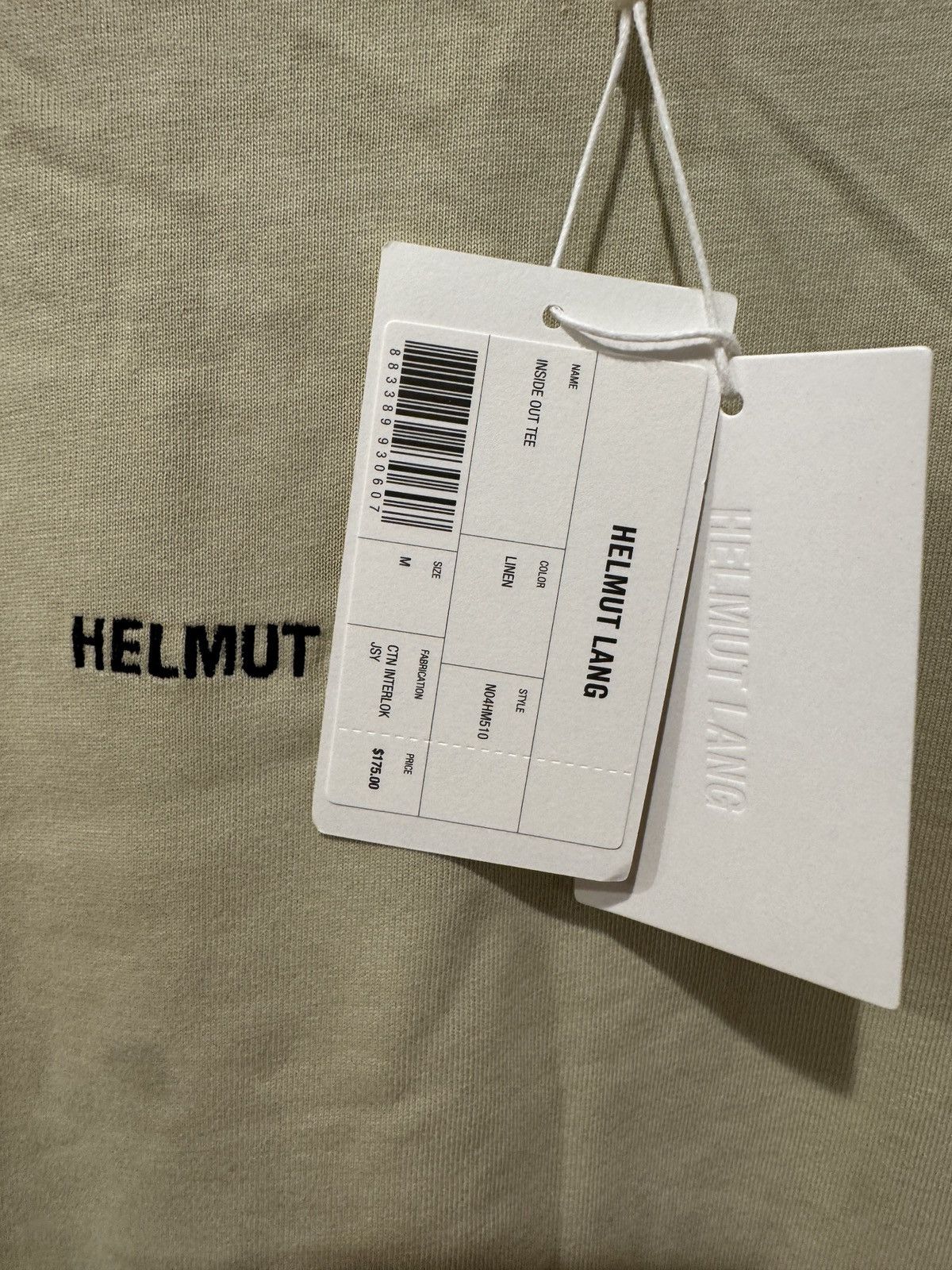 Helmut Lang HELMUT LANG Logo Print T-Shirt - Beige Size US M / EU 48-50 / 2 - 2 Thumbnail