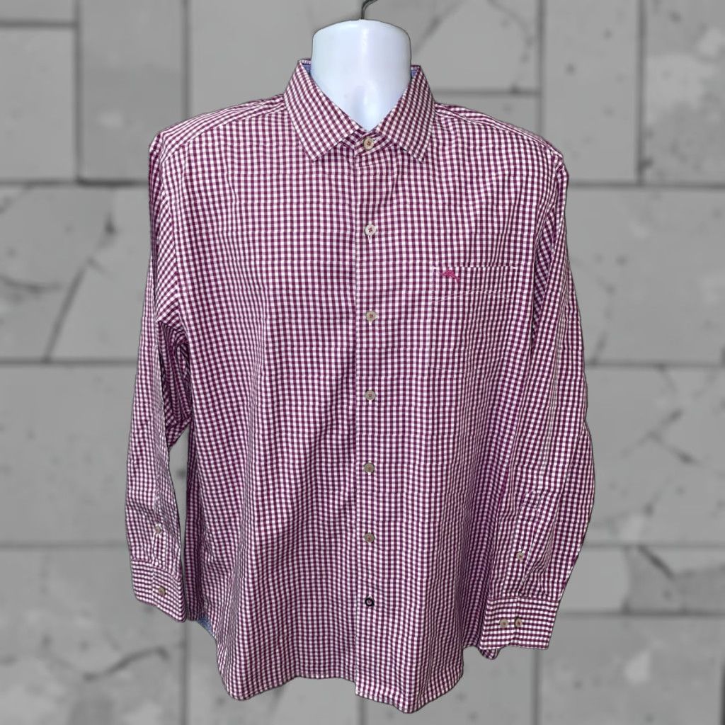 Tommy Bahama Tommy Bahama Shirt Mens Button-Up Long Sleeve Red/White Checkered Size L Size US L / EU 52-54 / 3 - 1 Thumbnail
