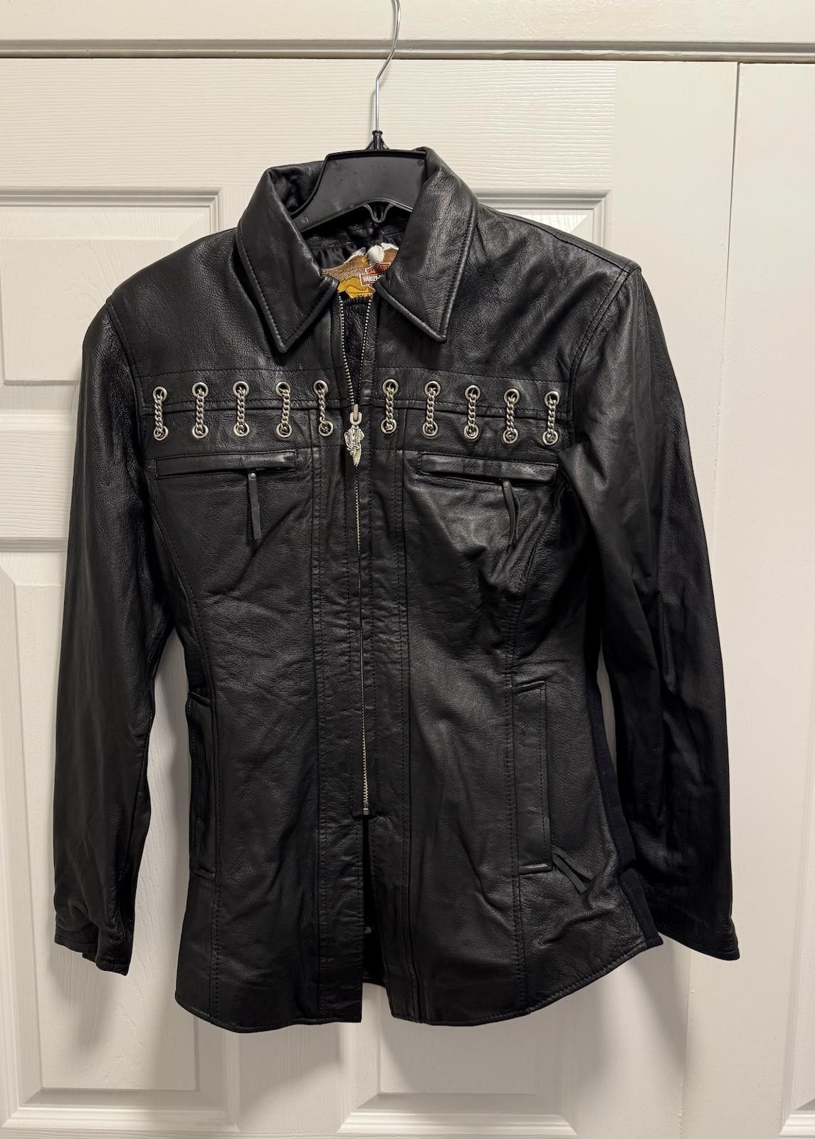 Harley Davidson Harley-Davidson Genuine Leather Chain Detail Jacket S Size S / US 4 / IT 40 - 10 Thumbnail