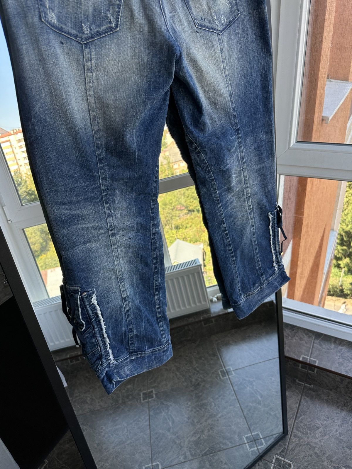 Vintage High Everyday Couture Distressed Jeans Italy Carpenter Cargo Size 34" / US 12 / IT 48 - 10 Thumbnail