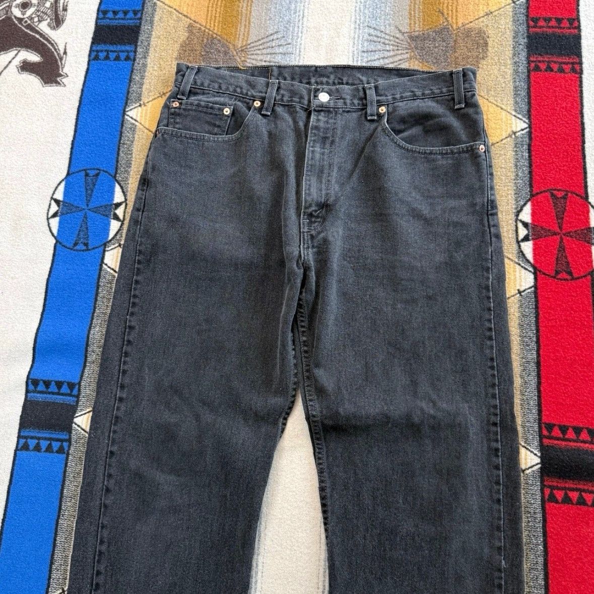 Levi's VINTAGE Levi’s 505 Black Denim Jeans Men Regular Straight 38x33 / 38 BLACK 90s Y2K Men Size US 38 / EU 54 - 5 Thumbnail