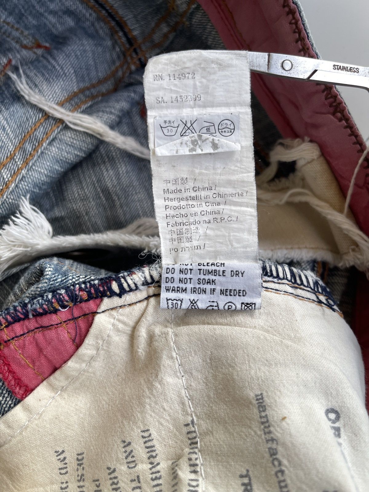 Japanese Brand Tough Jeansmith Curve Crazy Distressed Denim Size US 30 / EU 46 - 16 Thumbnail