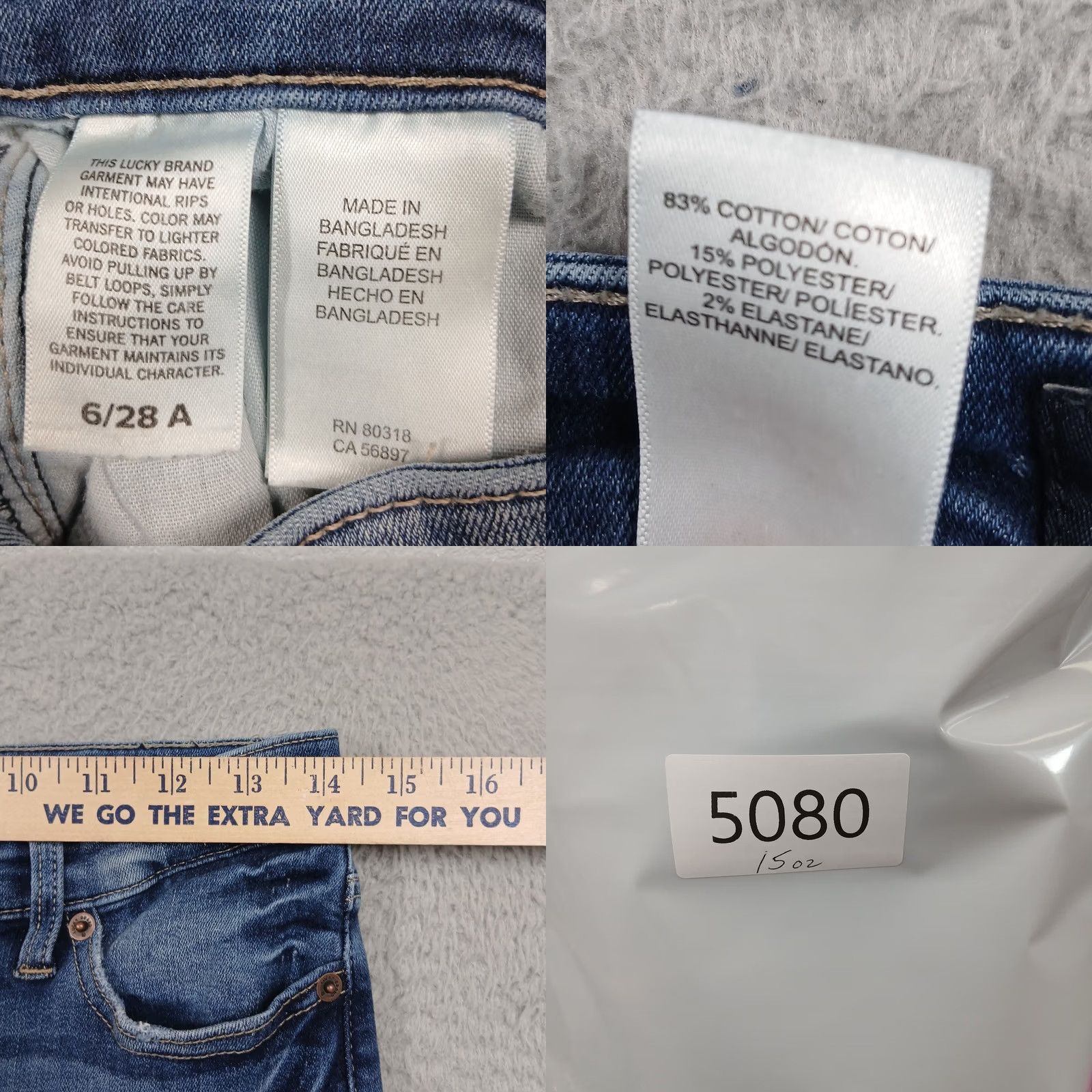 Lucky Brand Lucky Brand Ankle Skinny Womens Jeans 6/28 Blue Stretch Denim Size 28" / US 6 / IT 42 - 8 Thumbnail