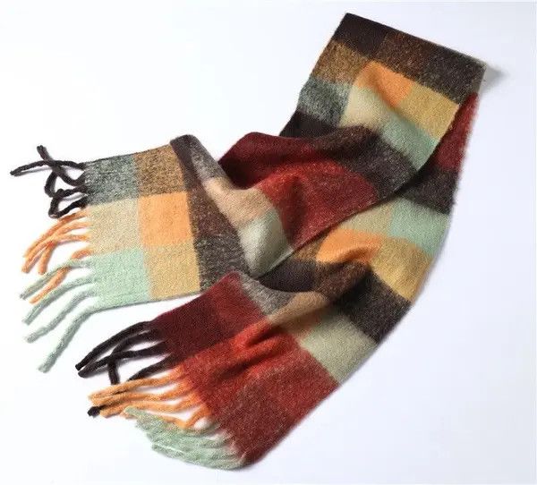Japanese Brand × Vintage Fashion Plaid Winter Hairy Bufanda Scarves Size ONE SIZE - 2 Thumbnail