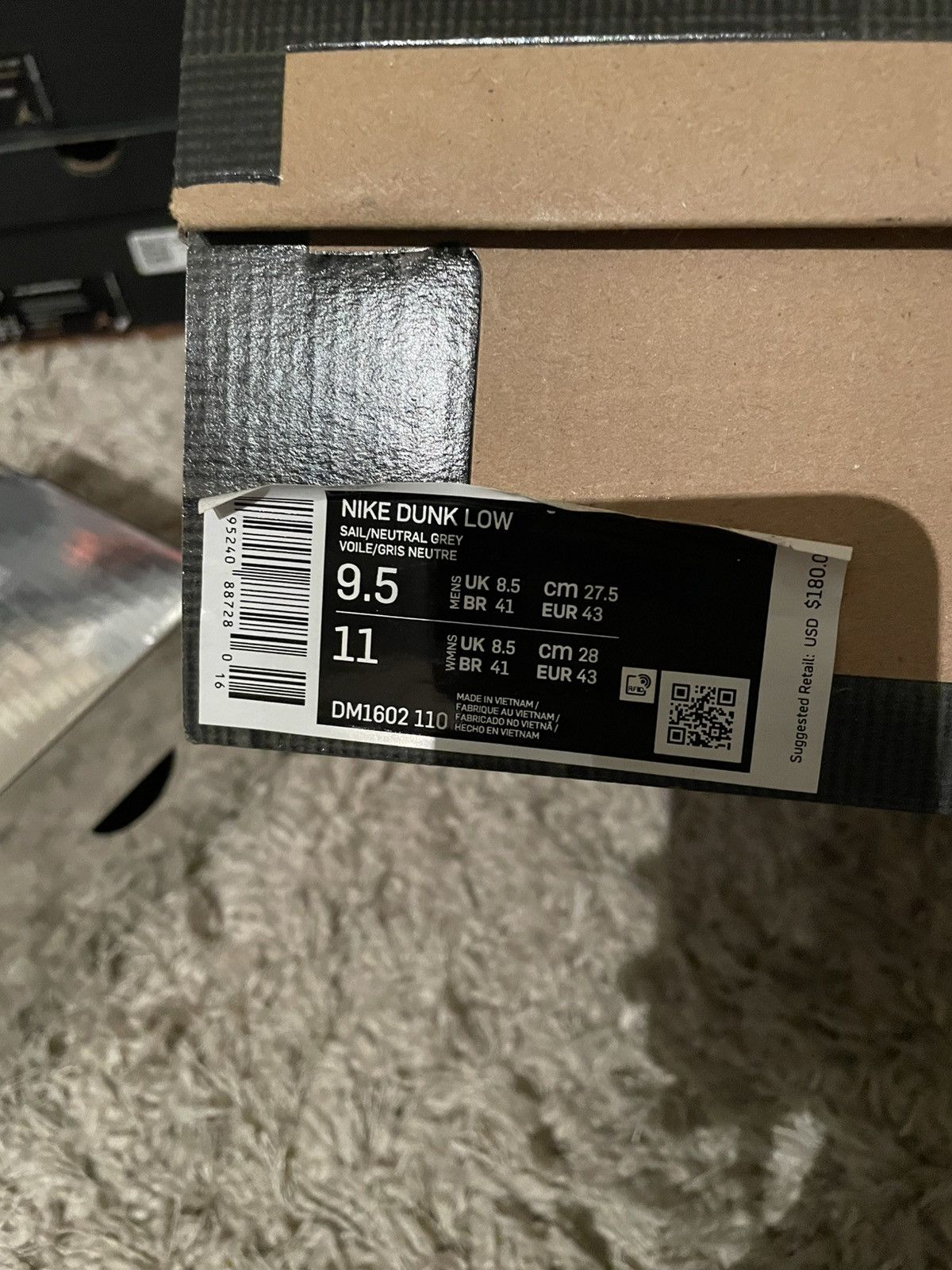 Nike × Off-White Off White x Nike Dunk Low Lot 6 Size US 9.5 / EU 42-43 - 16 Thumbnail