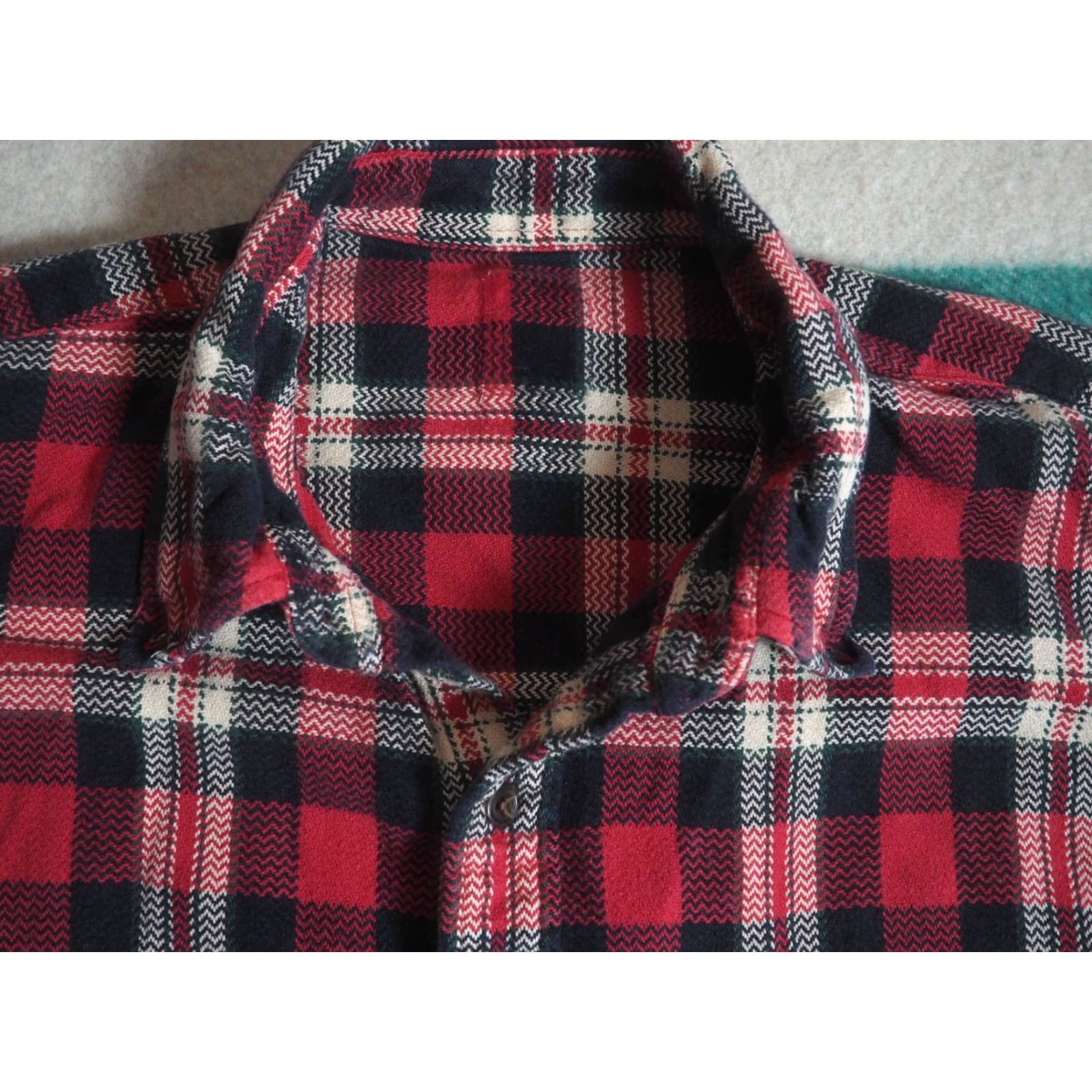 Vintage VINTAGE 70s Heavy Cotton Red Black Plaid Pocket USA Flannel Outdoor Button Shirt 2XL Size US XXL / EU 58 / 5 - 3 Thumbnail