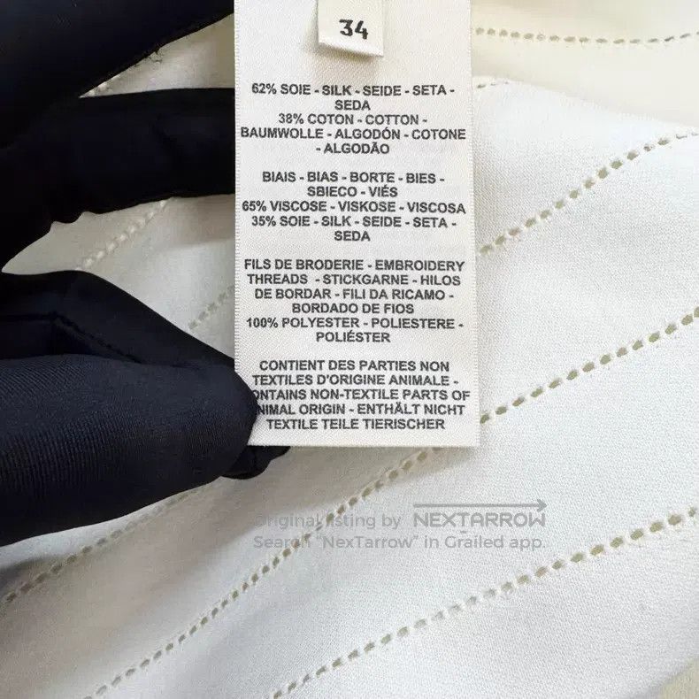 Hermes Hermes 26 Model Ivory White High-waisted Pleated Striped B Size 42" / US 20 - 4 Thumbnail