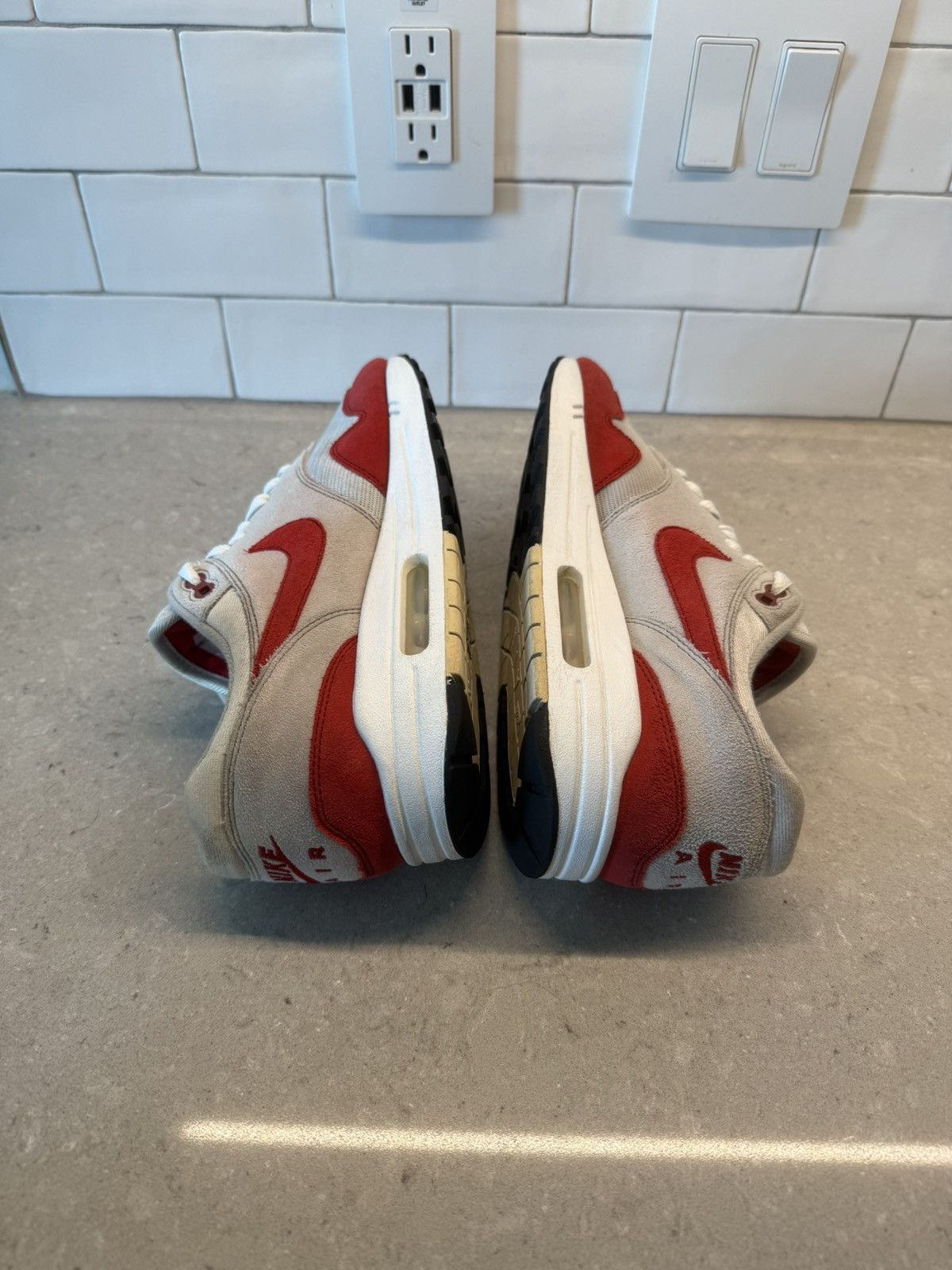 Nike Size 10 - Nike Air Max 1 OG Anniversary Red Size US 10 / EU 43 - 4 Thumbnail