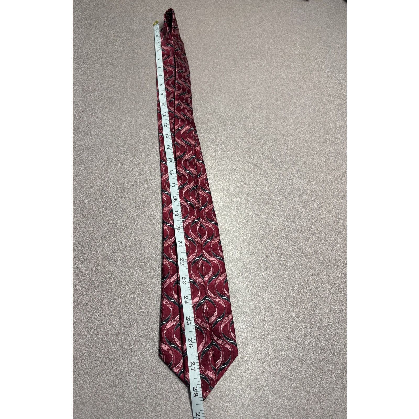Other Palatina Red with Black and Silver Silk Tie Size ONE SIZE - 2 Thumbnail