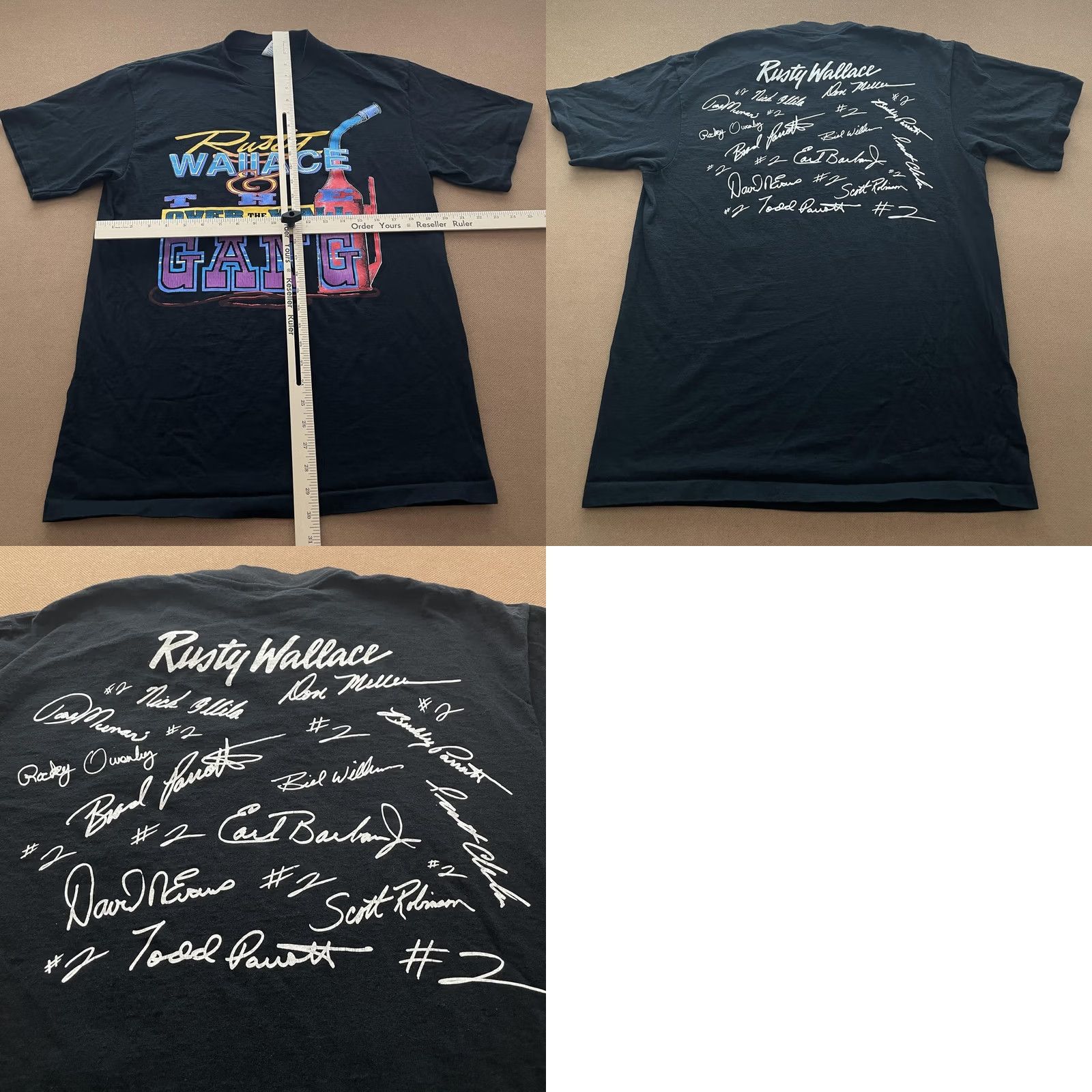 Vintage VINTAGE Rusty Wallace Shirt Mens L Black Over The Wall Gang Racing 90s USA Size US L / EU 52-54 / 3 - 8 Thumbnail