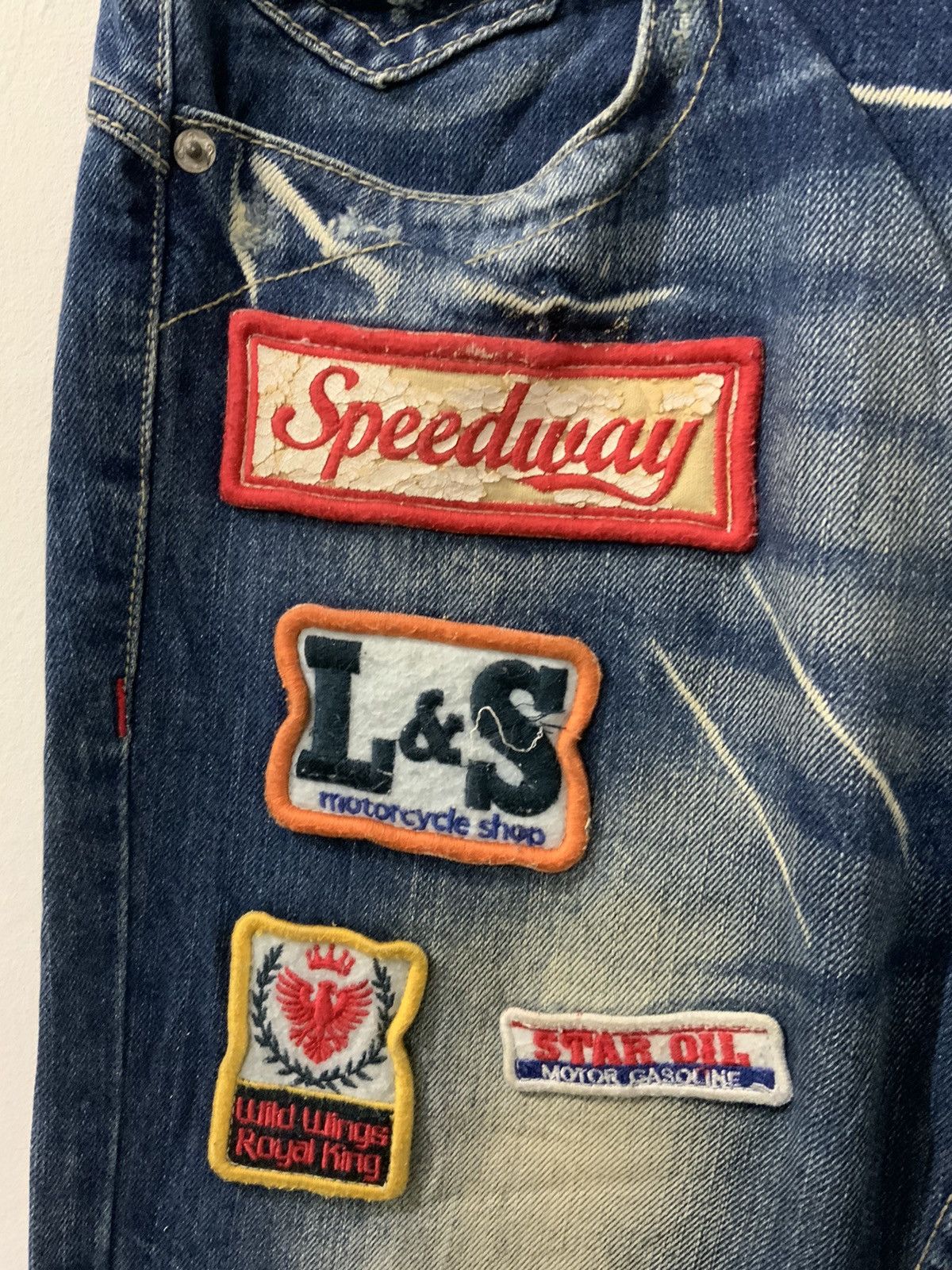 If Six Was Nine Lucky Store Patches Avant Garde Jeans Size US 30 / EU 46 - 9 Thumbnail