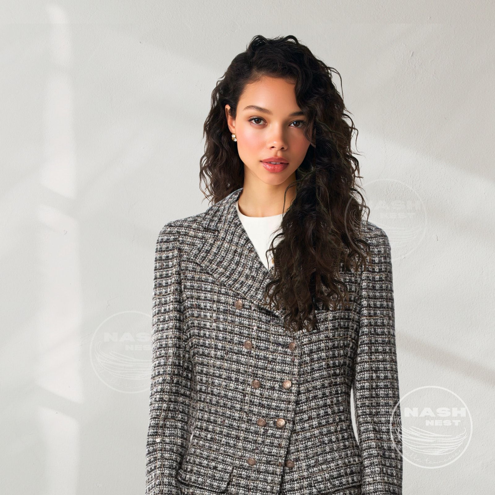 Chanel Chanel 05 Black White Plaid Tweed Sequin Jacket FR 40 Size M / US 6-8 / IT 42-44 - 3 Thumbnail