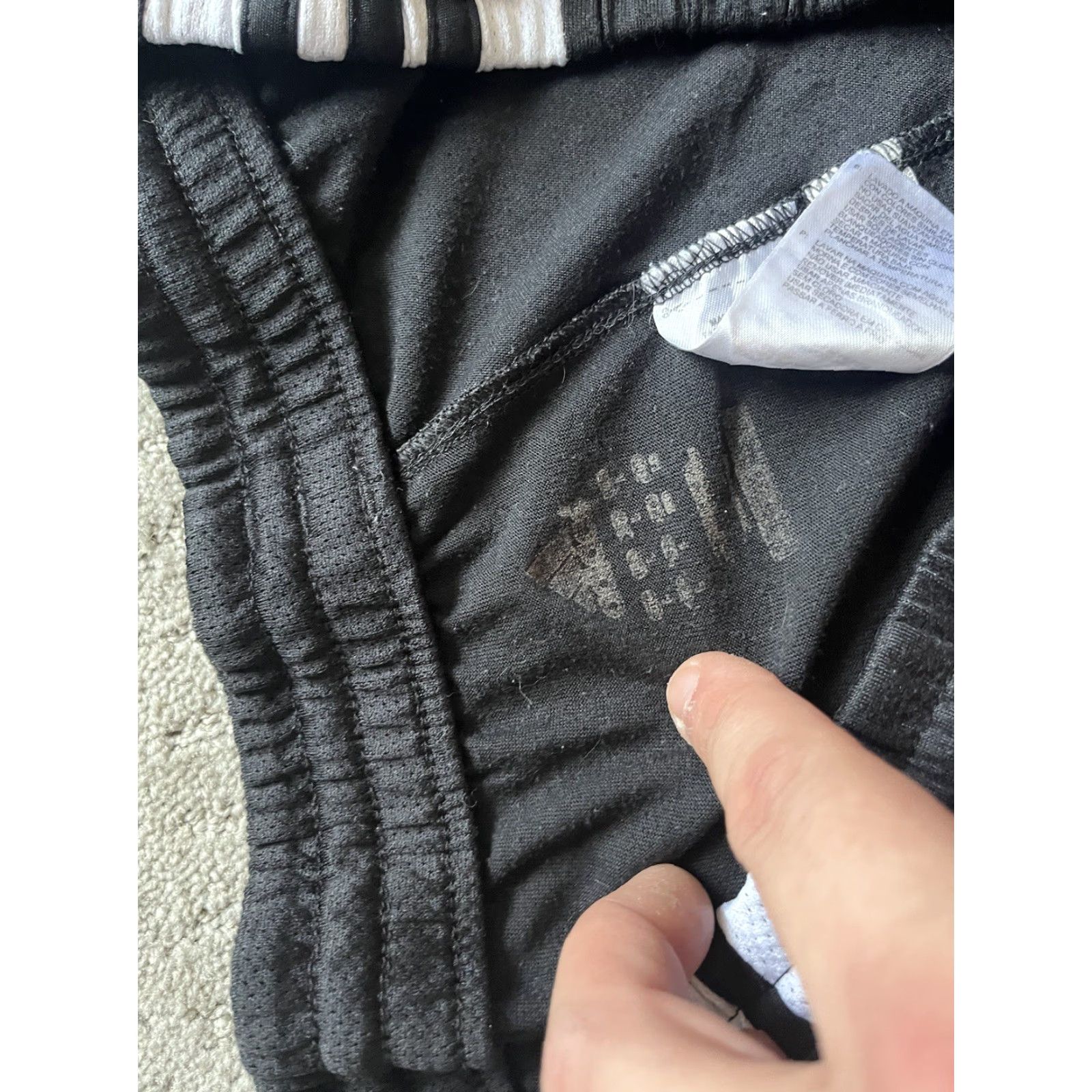 Adidas Adidas Sweatpants Pants Black w/ White Stripe Athletic Men Large Polyester L Size US 33 - 5 Thumbnail