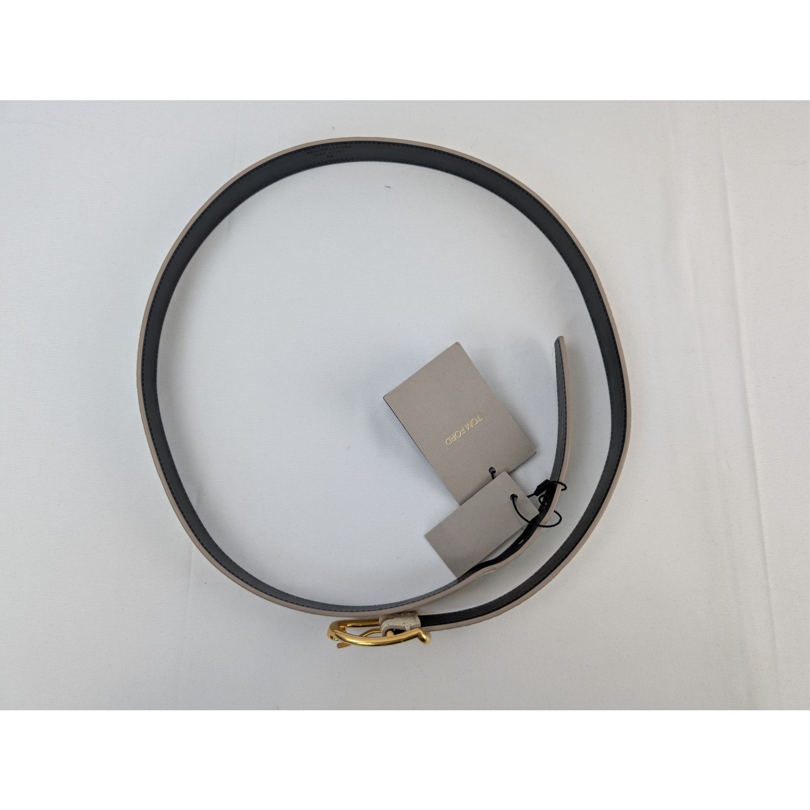 Tom Ford o1rshd1 Size: 95 / Croc Effect Leather Belt in Ivory Size 38 - 3 Thumbnail